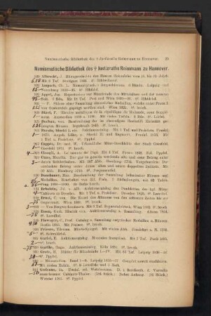 Numismatische Bibliothek des † Justizraths Reimmann zu Hannover