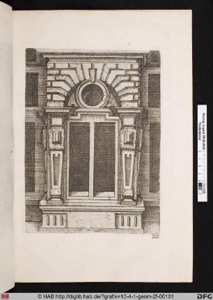 [Toskanisches Fenster, von Pilastern und Bogen gerahmt. Band III.]