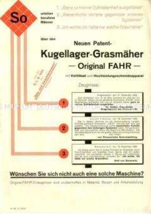 Kundengutachten über Grasmäher mit Kugellager