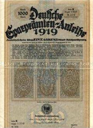 Sparprämien-Anleihe über 1.000 Mark