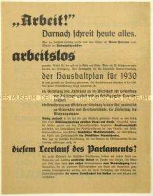 Aufruf der Deutschnationalen Volkspartei zur sächsischen Landtagswahl 1930
