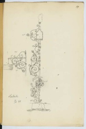 Grabkreuz, Latsch: Detailansicht (aus: Skizzen- und Fotoalbum 14)