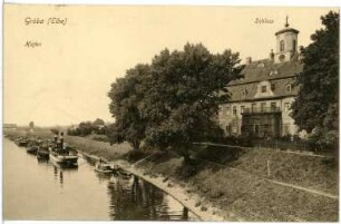 Gröba. Schloss mit Hafen
