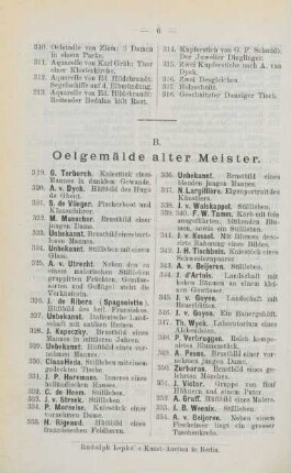 B. Oelgemälde alter Meister