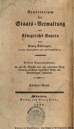 Sammlung der von Sr. Majestät dem jetzt regierenden König Ludwig erlassenen organischen Edikte und Verordnungen, 5