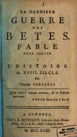 La derniere guerre des bêtes ...