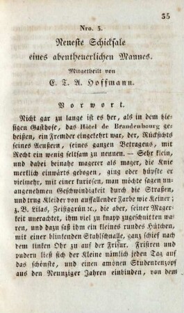Nro. 3. Neueste Schicksale eines abentheuerlichen Mannes