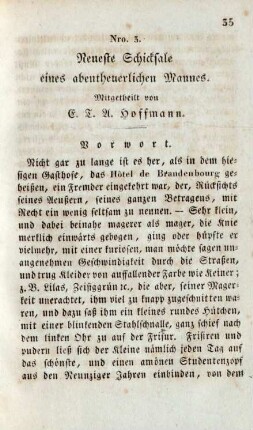 Nro. 3. Neueste Schicksale eines abentheuerlichen Mannes