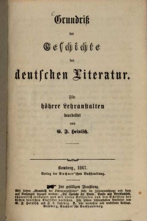 Grundriß der Geschichte der deutschen Literatur : für höhere Lehranstalten bearbeitet