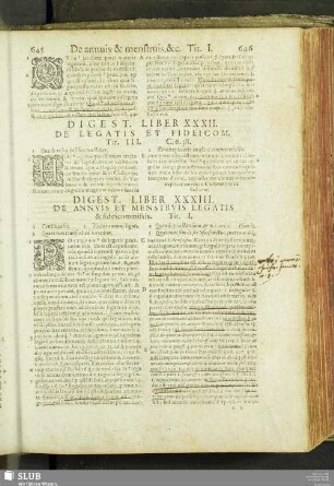 Digest. lib. XXXIII. de annuis et menstruis legatis & fideicomm