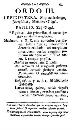 Ordo III. Lepidoptera. Schmetterlinge, Zweyfalter, Sommer-Voegel