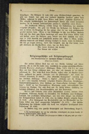 Religionsgeschichte und Religionspädagogik : (zweites Stück)