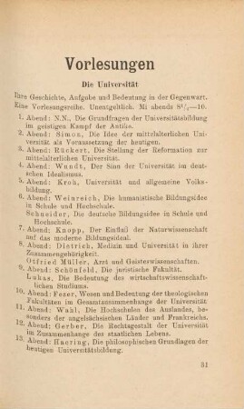 31-65, Vorlesungen