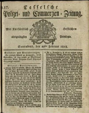 Nr. 17, Sonnabend, den 28sten Februar 1818