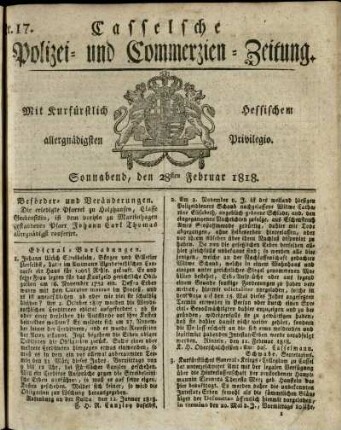 Nr. 17, Sonnabend, den 28sten Februar 1818