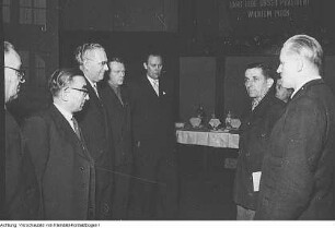 80. Geburtstag von Wilhelm Pieck, Veranstaltung des Rat des Bezirkes, Kundgebung anlässlich des Geburtstages, 3. Januar 1956