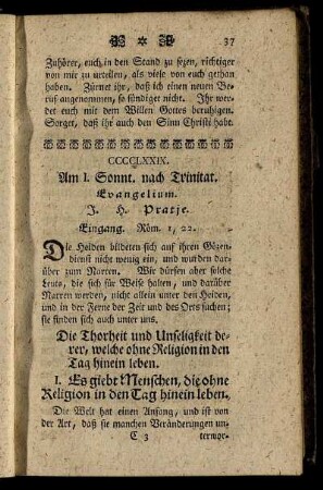 CCCCLXXIX. Am I. Sonnt. nach Trinitat. Evangelium.