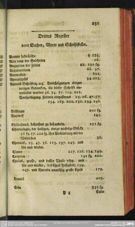 Drittes Register derer Sachen, Worte und Schriftsteller