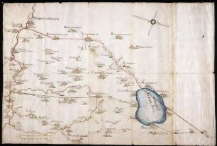 Friedbergische Forstgrenzen vom Federsee bis Munderkingen Maßstab ca. 1 : 50000 col. handgez.
