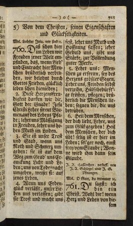 715-726, 5) Von dem Christen, seinen Eigenschaften und Glückseligkeiten