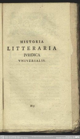 Historia Litteraria Iuridica Universalis