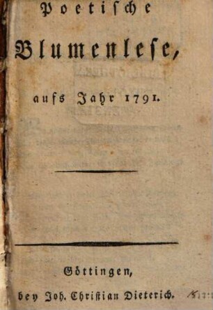 Musenalmanach. 1791