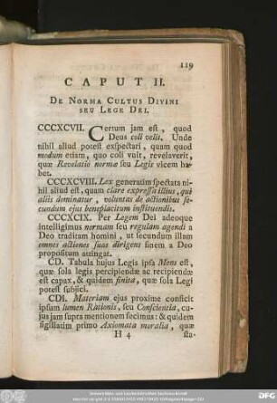 Caput II. De Norma Cultus Divini Seu Lege Dei.