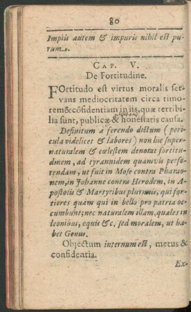 Cap. V. De Fortitudine.