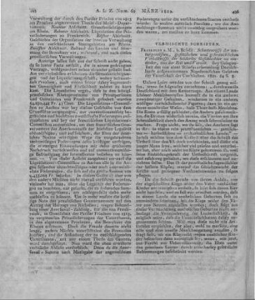 Schattenrisse der naturgemäßen, gesetzlichen und gebräuchlichen Verhältnisse der beiderlei Geschlechter zu einander, aus der Zeit und der Vorzeit. Frankfurt am Main: Bosetti 1821
