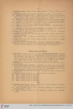 Manuscripte und Bücher (Nr. 775-844)