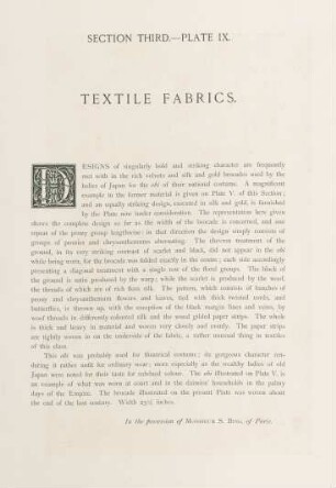 Plate IX. Textile fabrics