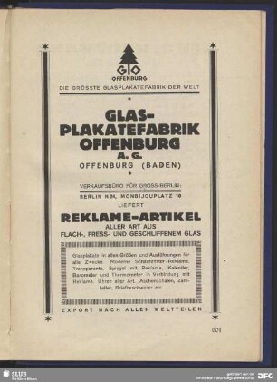 Glas-Plakatefabrik Offenburg A.G.