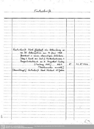 Festschrift Feier - Neubert Karl
