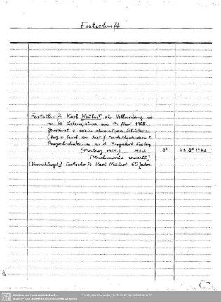 Festschrift Feier - Neubert Karl