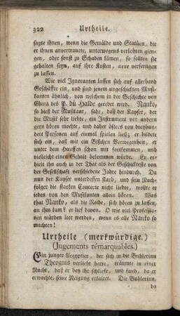 Urtheile (merkwürdige.) (Jugements rémarquables.) - Vorurtheil. (Préjugé.)
