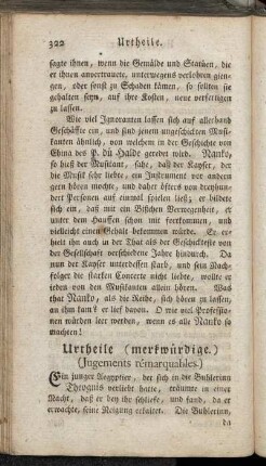 Urtheile (merkwürdige.) (Jugements rémarquables.) - Vorurtheil. (Préjugé.)