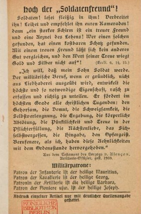 30.1916: neue Soldatenfreund