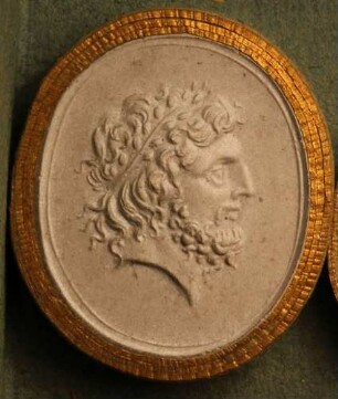 Profilkopf des Jupiter mit Olivenkranz (Daktyliothek, Erstes Mythologisches Tausend)