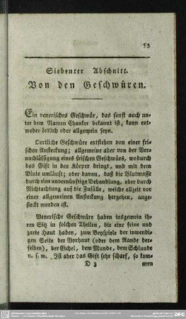 Siebender Abschnitt. Von den Geschwüren