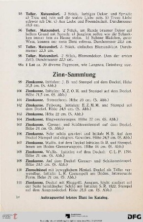 Zinn-Sammlung (Nr. 99-216b)
