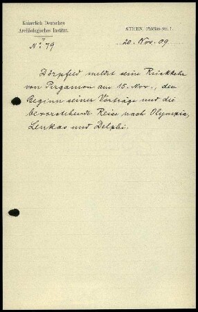 Bericht an an die Zentral-Direktion