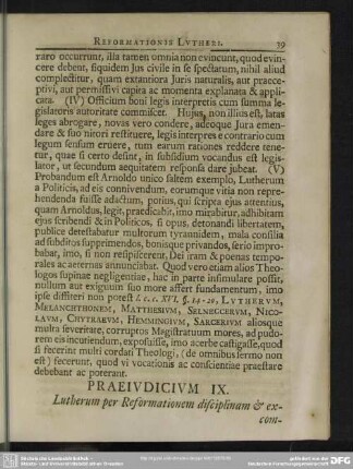 Praeiudicium IX. Lutherum per Reformationem disciplinam & excommunicationem in Ecclesiaprimitiva usitatam abrogasse