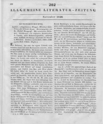 Münchner Jahrbücher für bildende Kunst. Hrsg. von R. Marggraff. H. 1-2. Leipzig: Engelmann & Weigel 1838-39