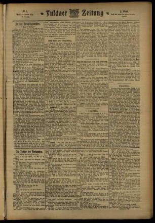 Zweite Ausgabe vom Montag, den 08. Januar 1912.
