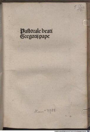 Pastorale beati Gregorij pape