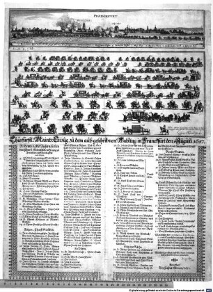 Churfürstl. Maintz: Einzug. zu dem auß geschribnen Wahltag in Franckfurt den 717 Augusti. 1657.