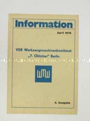 Innerbetriebliches Informationsblatt aus dem VEB Werkzeugmaschinenkombinat "7. Oktober" Berlin