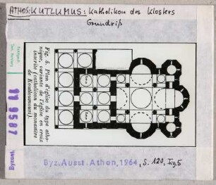 Athos: Kloster Kultumusiu, Katholikon, Grundriss