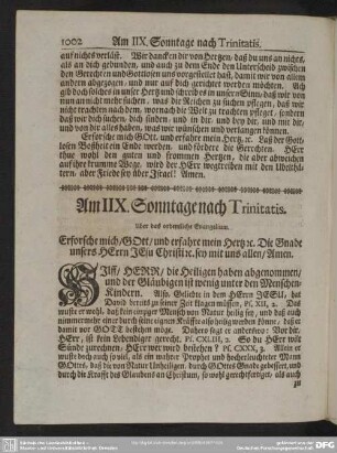 Am IIX. Sonntage nach Trinitatis