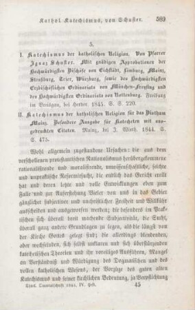 589-605 [Rezension] Schuster, Ignaz, Katechismus der katholischen Religion